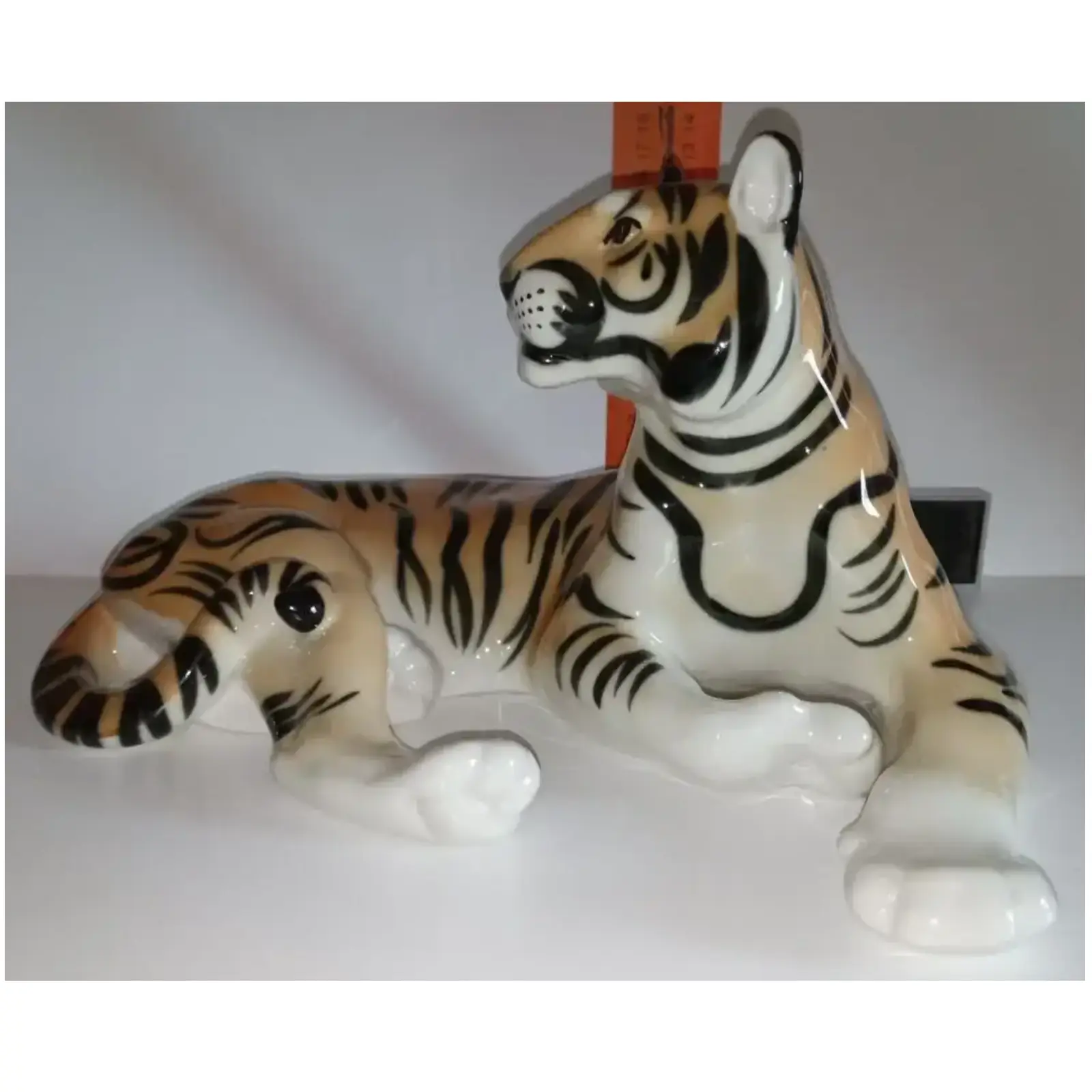 0001_2 Vintage Porcelain Tiger big Figurine Vintage LOMONOSOV Porcelain Tiger Figurine - Image 2