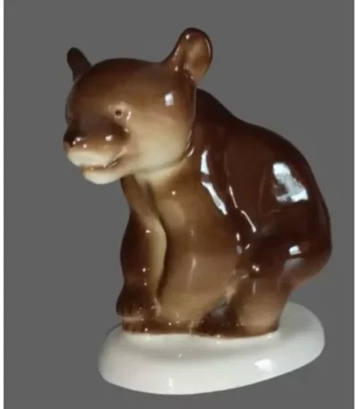 Porcelain "Bear is sitting down" Figurine by LFZ