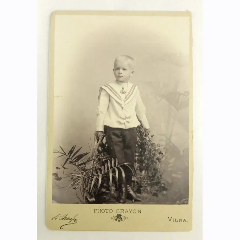 Cabinet Photograph of a Boy Before 1917 - Vilna, Strauss Alexander Wladyslaw