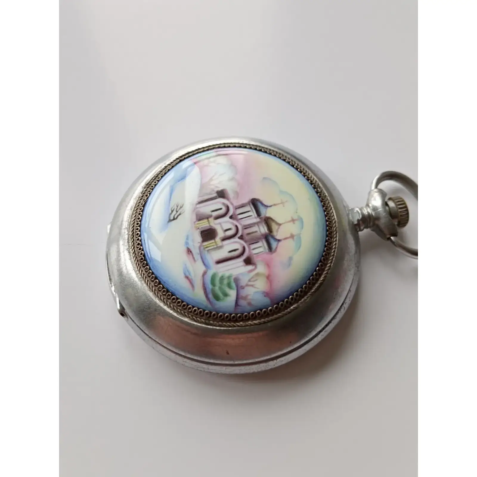 Pocket Watch MOLNIJA 3602 Hand Painted Church _3 Molnija Pocket Watch "Church" - Image 4