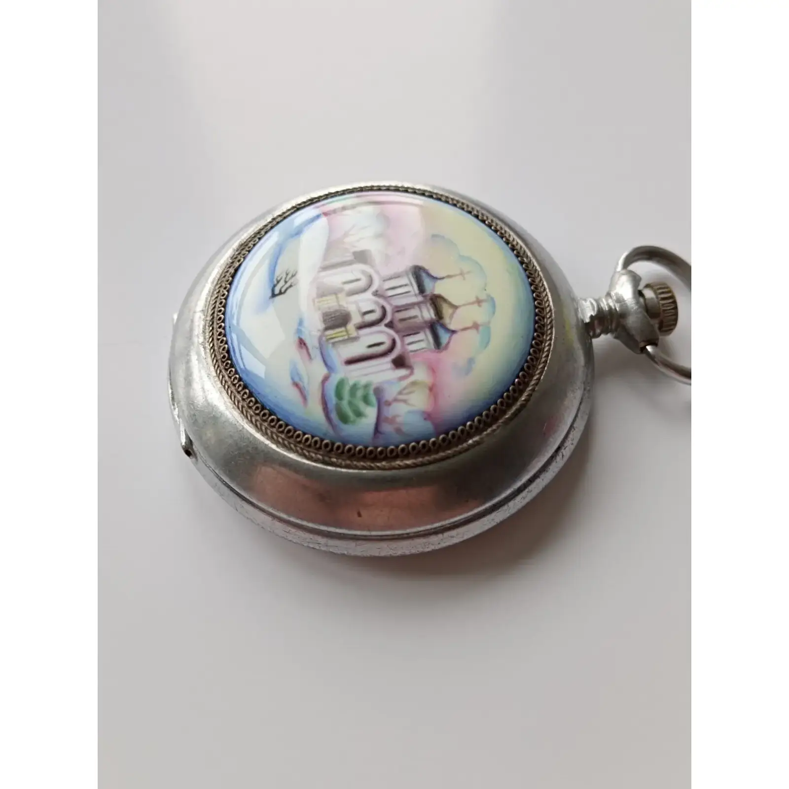 Pocket Watch MOLNIJA 3602 Hand Painted Church _4 Molnija Pocket Watch "Church" - Image 5
