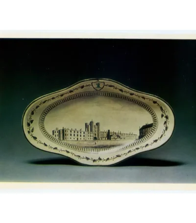 Josiah Wedgwood Green Frog Compotier - Vintage Postcard