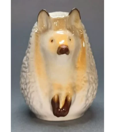 Hand-Painted Porcelain Hedgehog Figurine