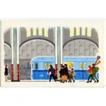 Vintage Postcard Central platform hall Mayakovskaya station