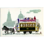 Vintage PostCard  From the history of Moscow transport. Conka