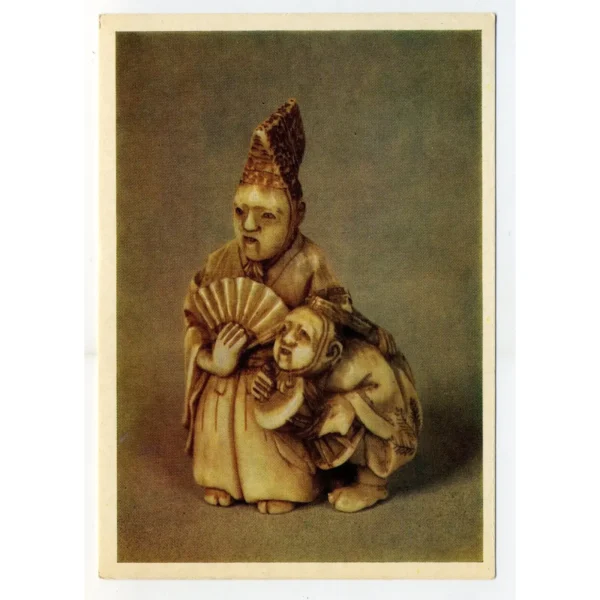 Actors Netsuke by Master Hikakaku - 18th Century Japanese Art