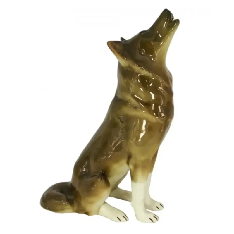 Sitting wolf sculpture (height 30 cm) Lomonosov