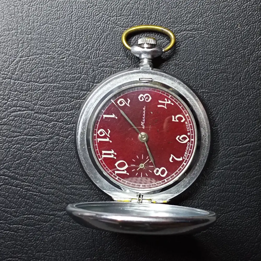 Soviet Vintage Pocket Watch Patriotic War Molnija USSR Mechanical (19) Pocket Watch Patriotic War Molnija