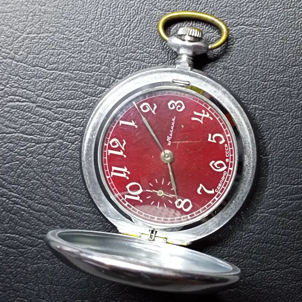 Soviet Vintage Pocket Watch Patriotic War Molnija USSR Mechanical (21) Pocket Watch Patriotic War Molnija