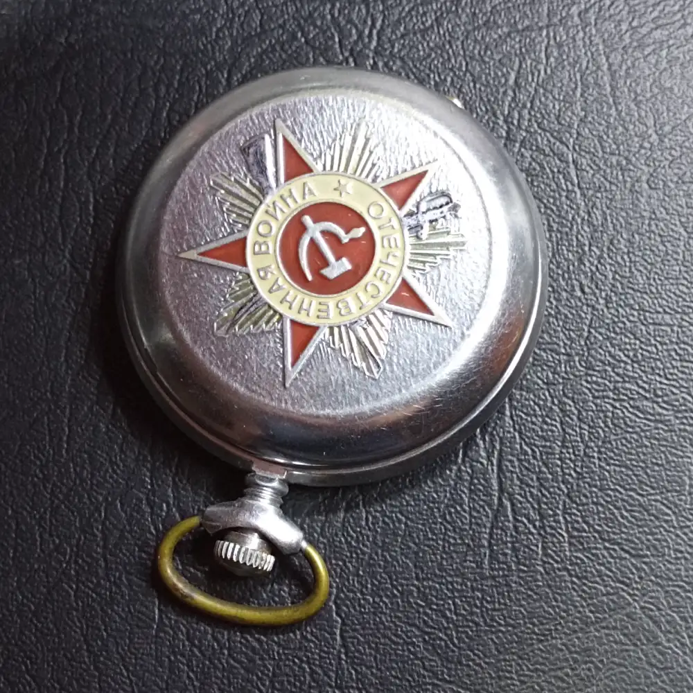 Soviet Vintage Pocket Watch Patriotic War Molnija USSR Mechanical (6) Pocket Watch Patriotic War Molnija