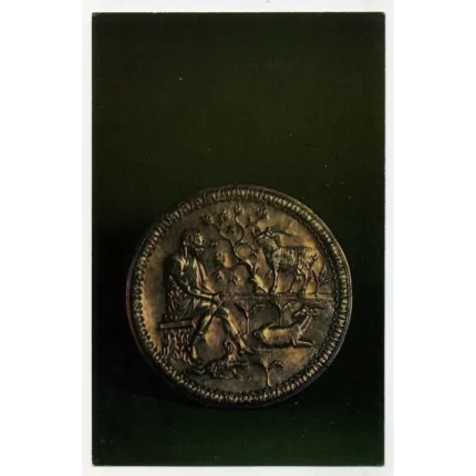 Vintage PostCard Byzantine silver Dish with a herdsman and his goats