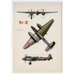 Vintage Postcard Soviet Combat Aircraft Bombardier Tu-2